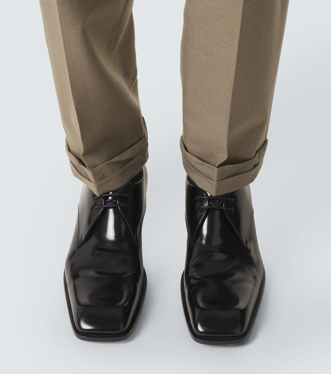 Saint Laurent - Belted wool gabardine tapered pants