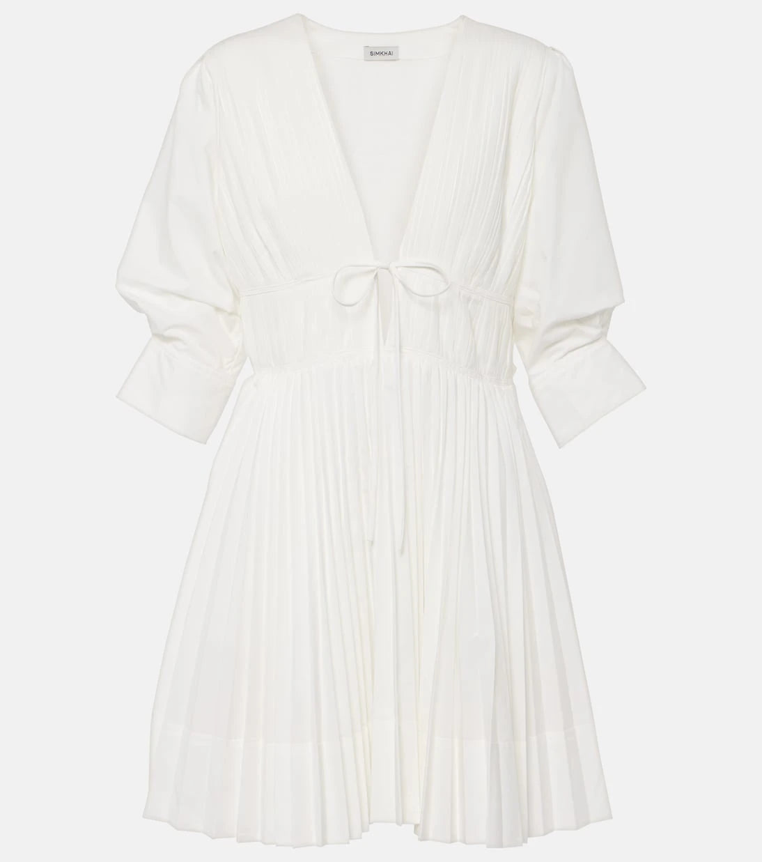 Simkhai - Steph pleated cotton-blend minidress