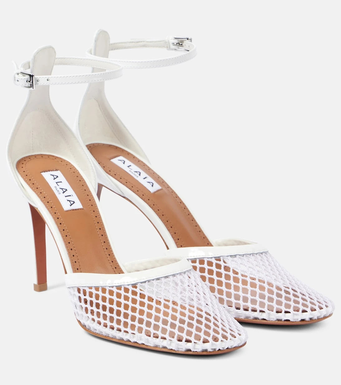 Alaïa - Leather-trimmed mesh pumps