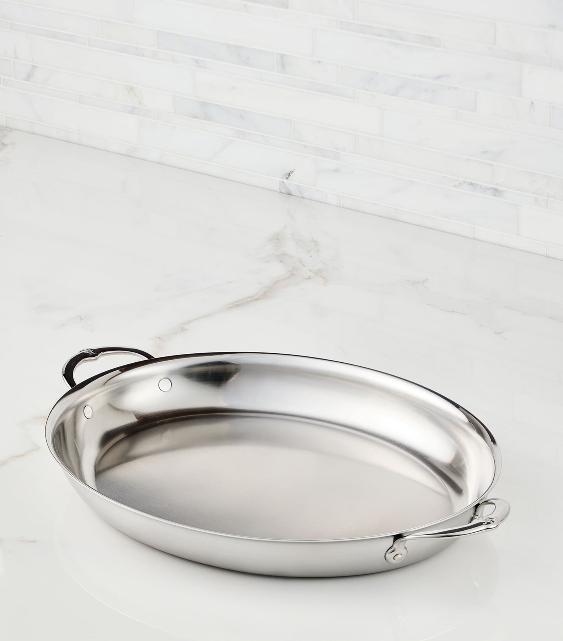 Stainless Steel Oval Au Gratin Dish (33.5cm)