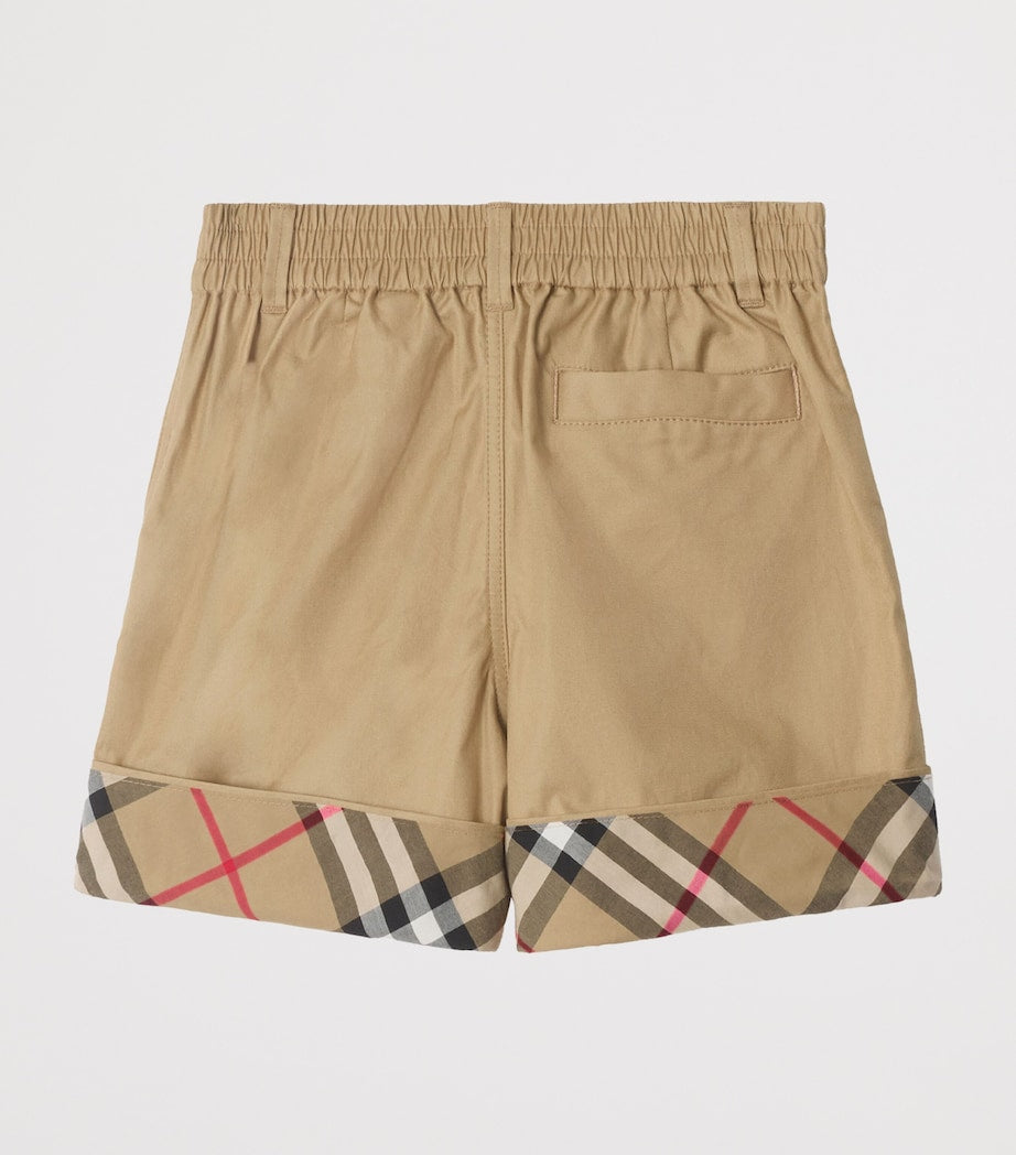 Burberry Kids Cotton Check-Cuff Shorts (3-12 Years)
