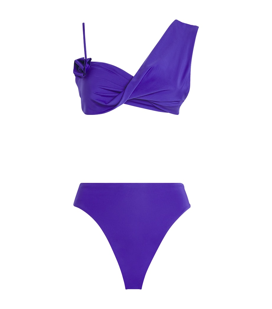 Maygel Coronel Blue Draped Velato Bikini
