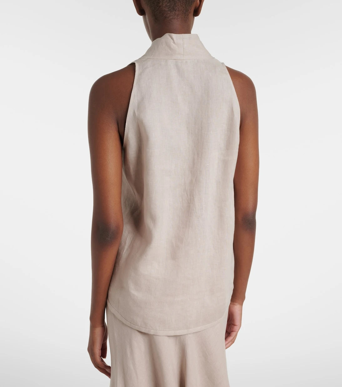 Brunello Cucinelli - Monili halterneck linen wrap top