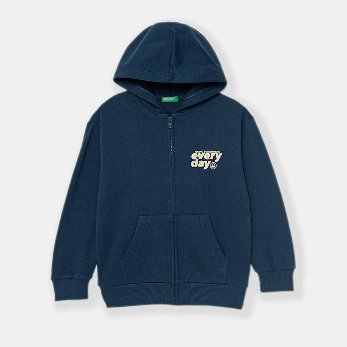 United Colors of Benetton Pamuklu Çocuk Fermuarlı Sweatshirt