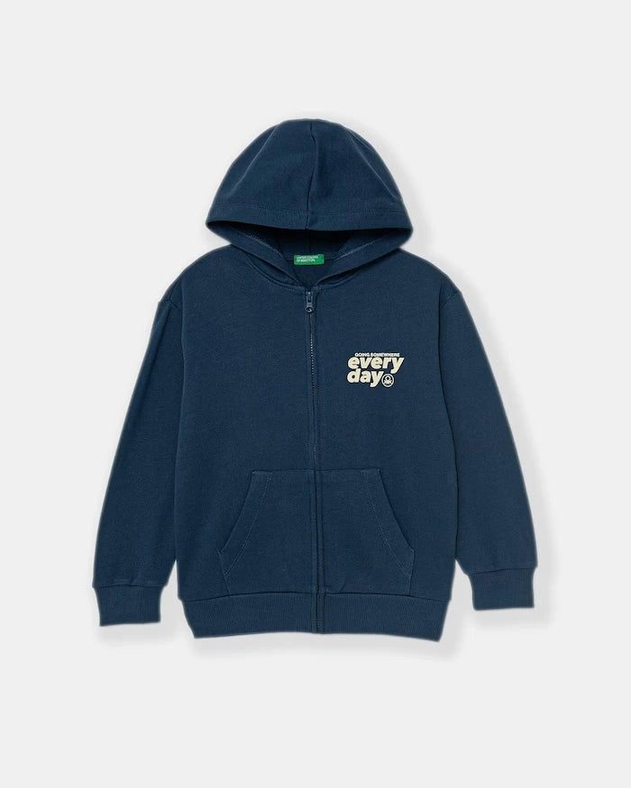 United Colors of Benetton Pamuklu Çocuk Fermuarlı Sweatshirt