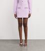 Self-Portrait Purple Crystal-Embellished Mini Skirt