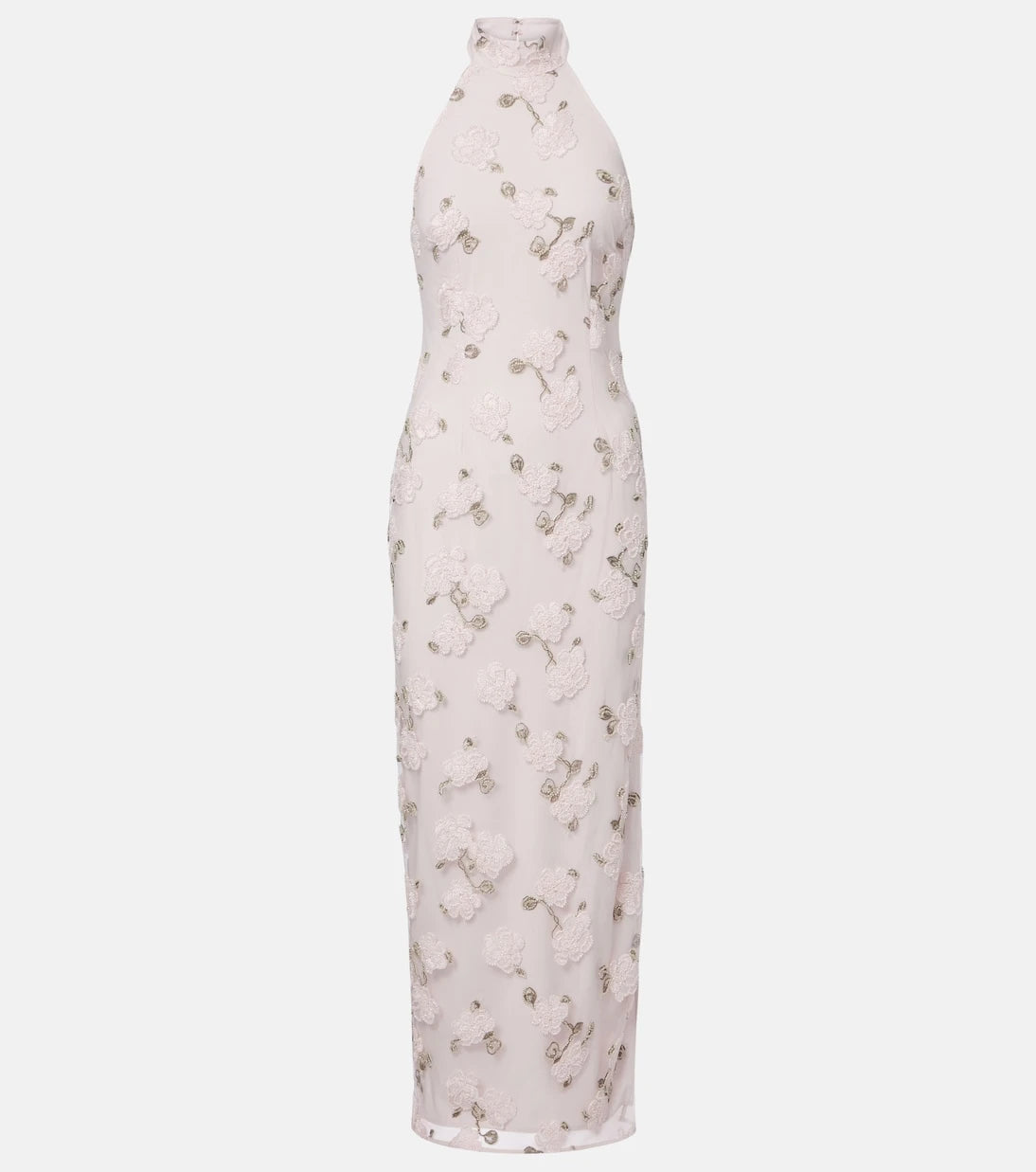 Rotate - Floral embroidered halterneck midi dress
