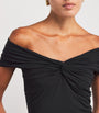 Good American Black Stretch-Jersey Twist Off Crop Top