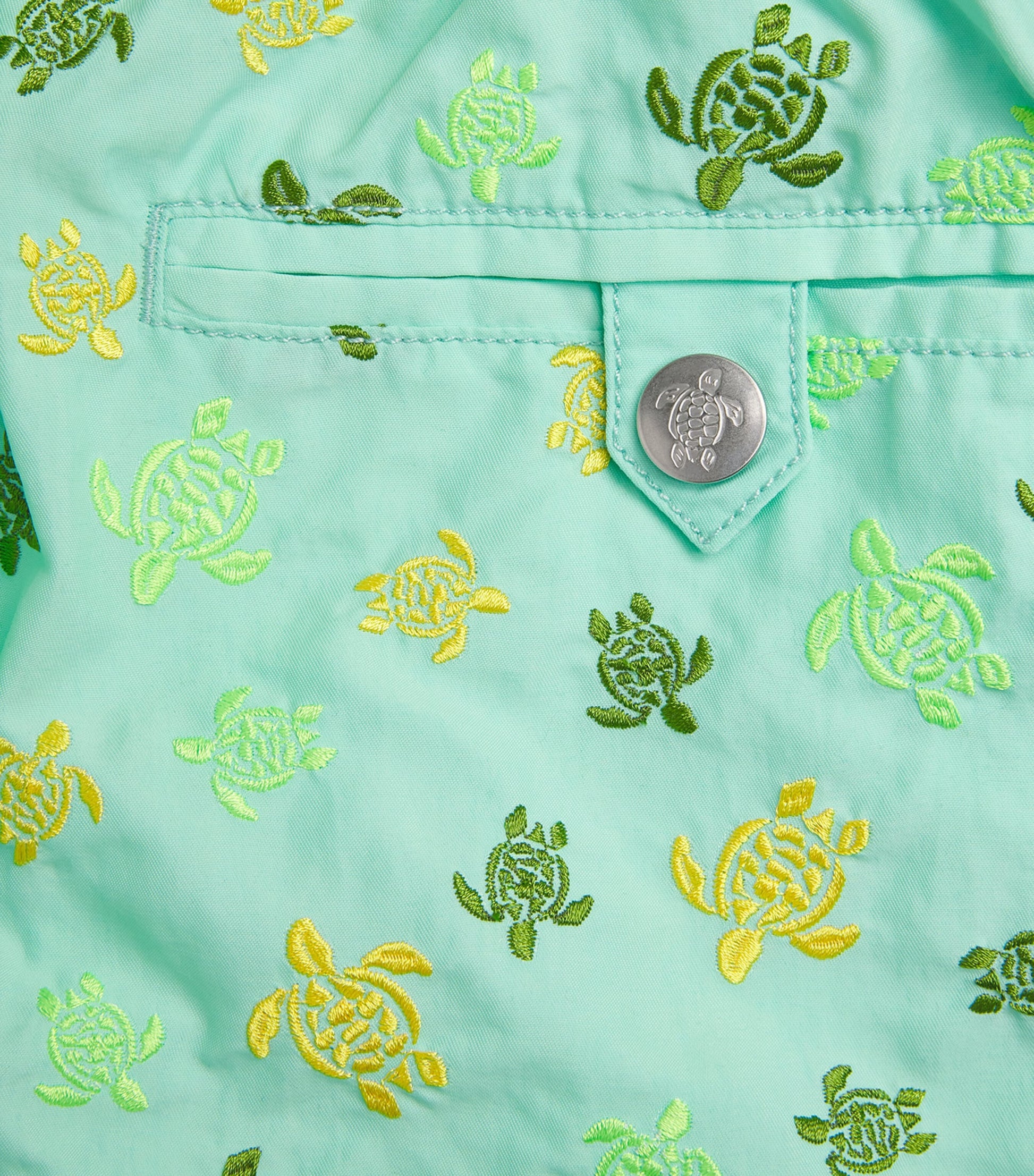 Embroidered Turtle Mistral Swim Shorts