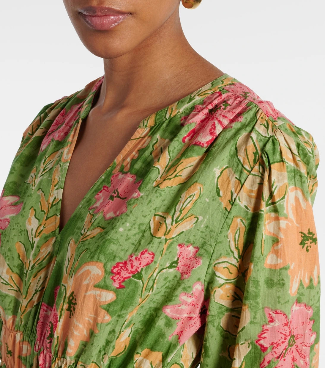 Velvet - Floral cotton minidress