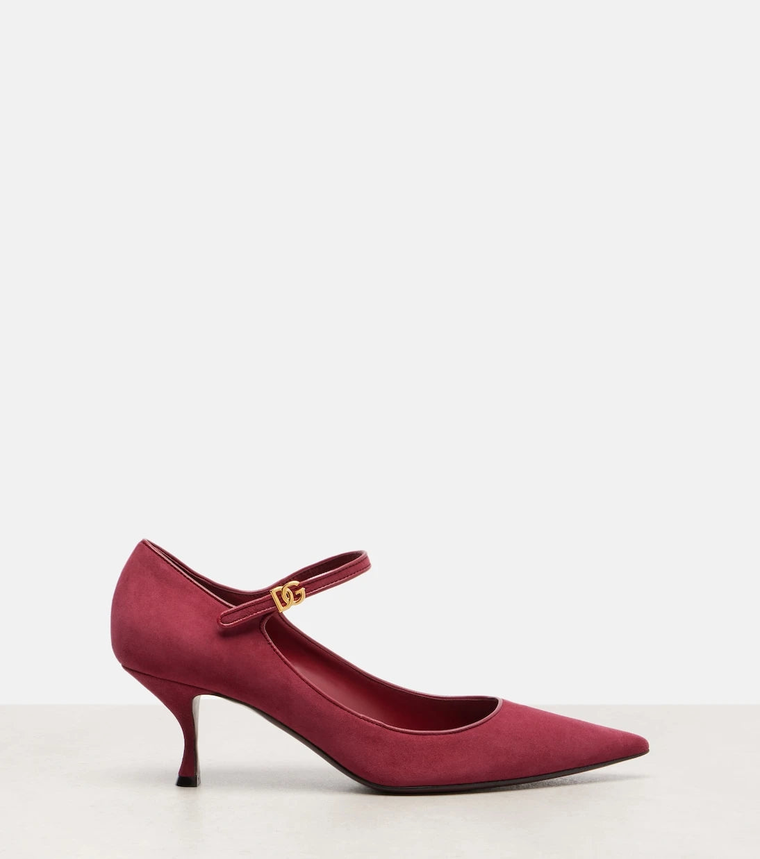 Dolce&Gabbana - DG leather-trimmed suede Mary Jane pumps