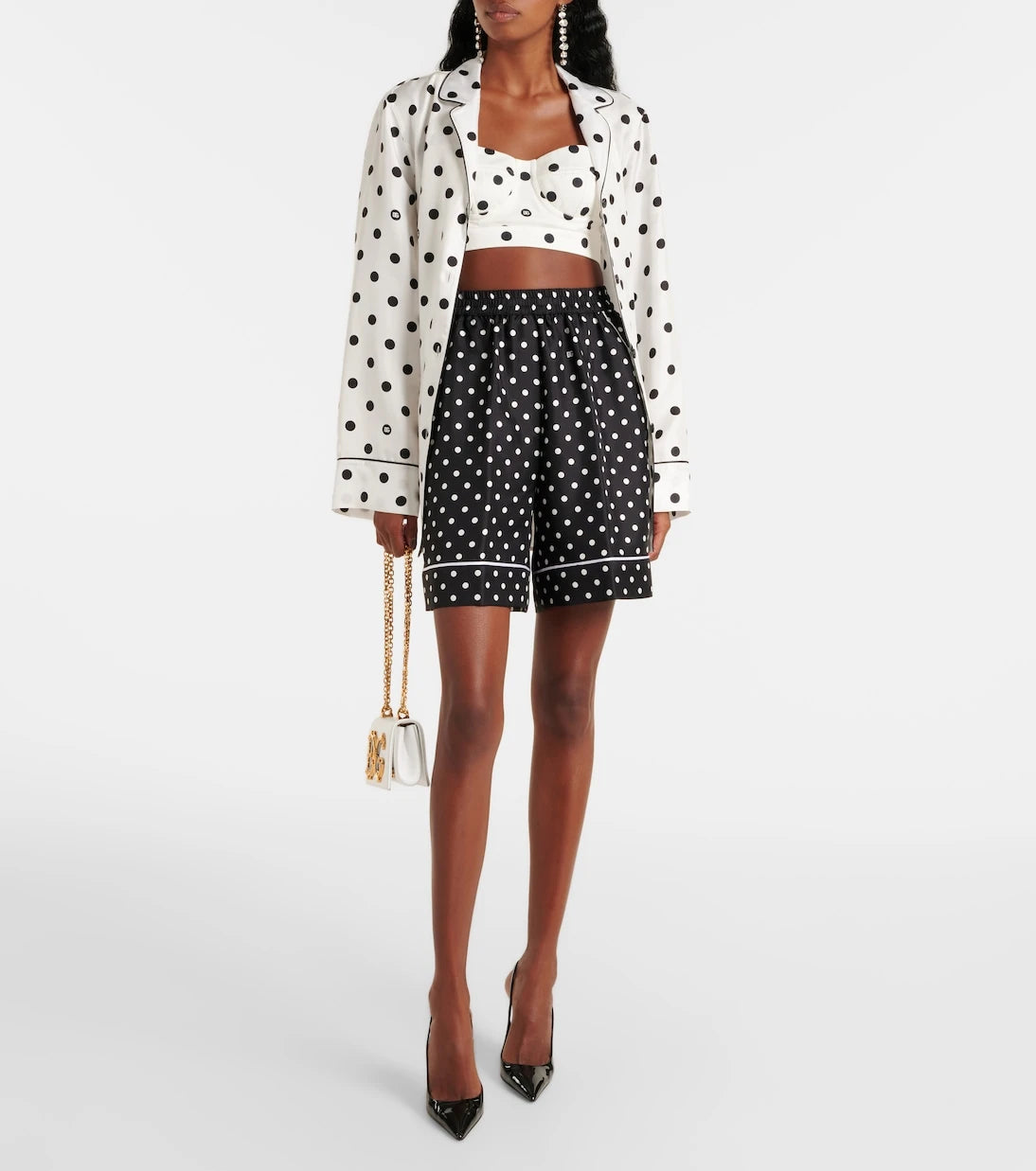 Dolce&Gabbana - Polka-dot silk twill shorts