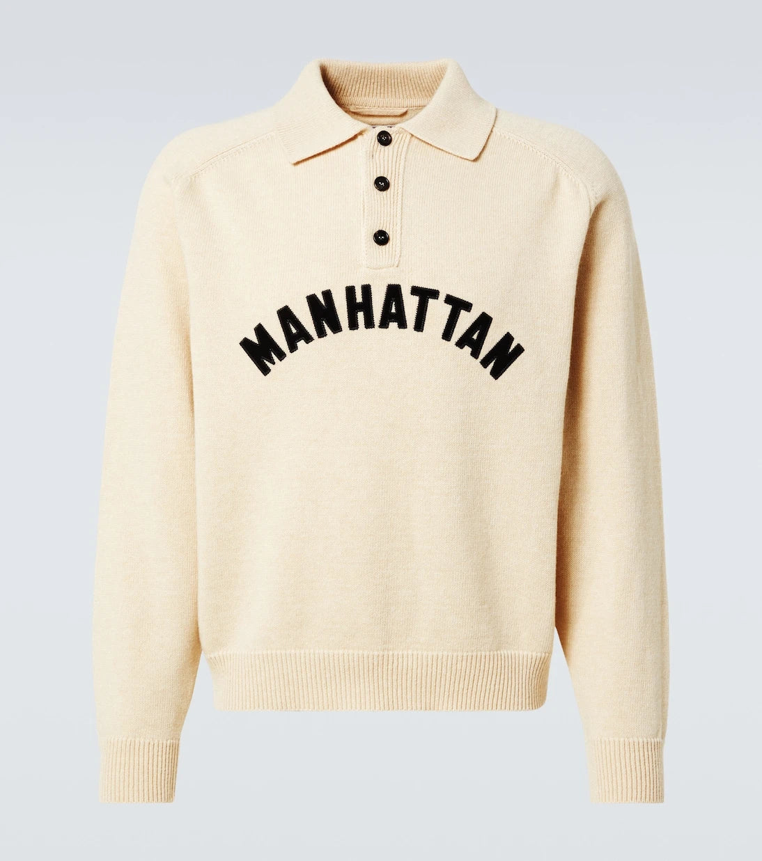 Bode - Manhattan appliqué wool polo sweater