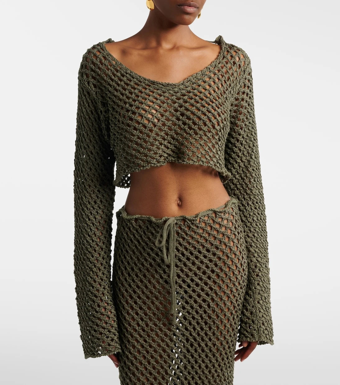Bananhot - Magen crochet cotton-blend crop top