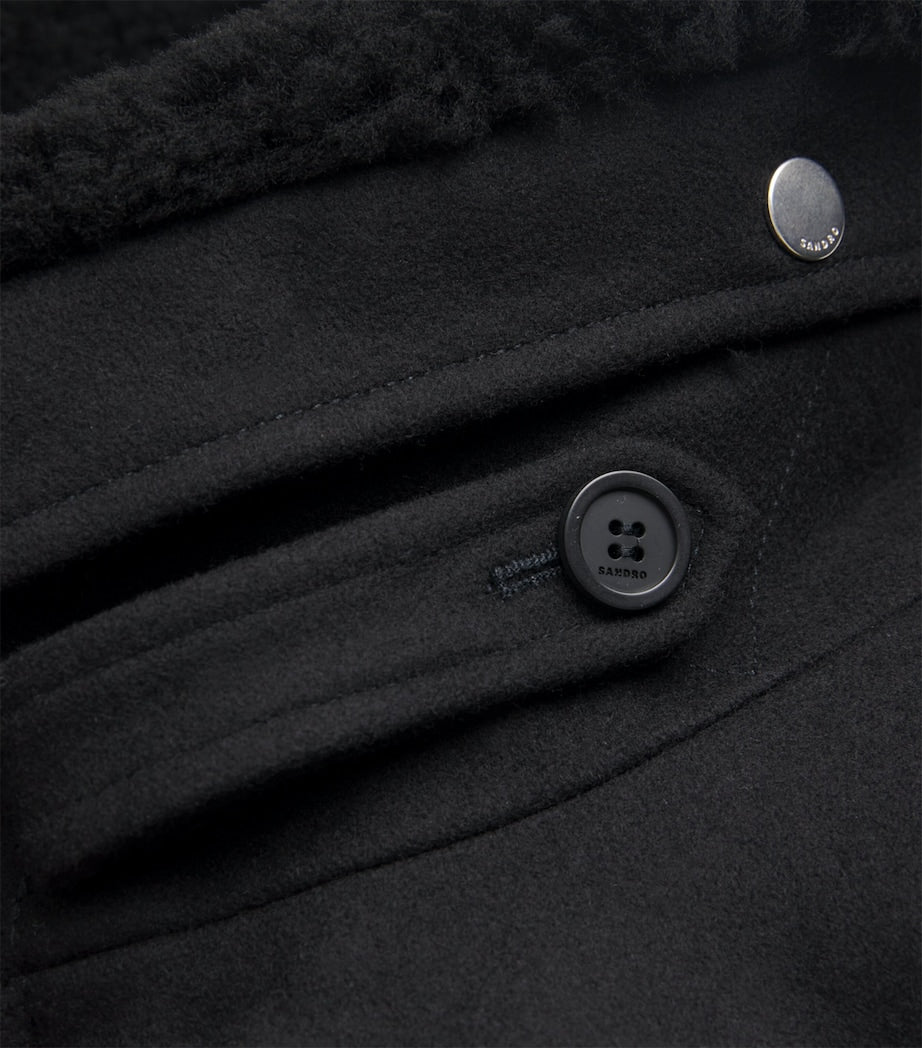 Wool-Blend Bomber Jacket BLACK