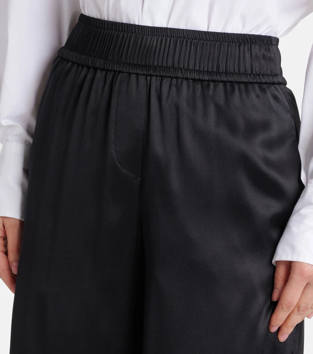 Brunello Cucinelli - Silk-blend wide-leg pants