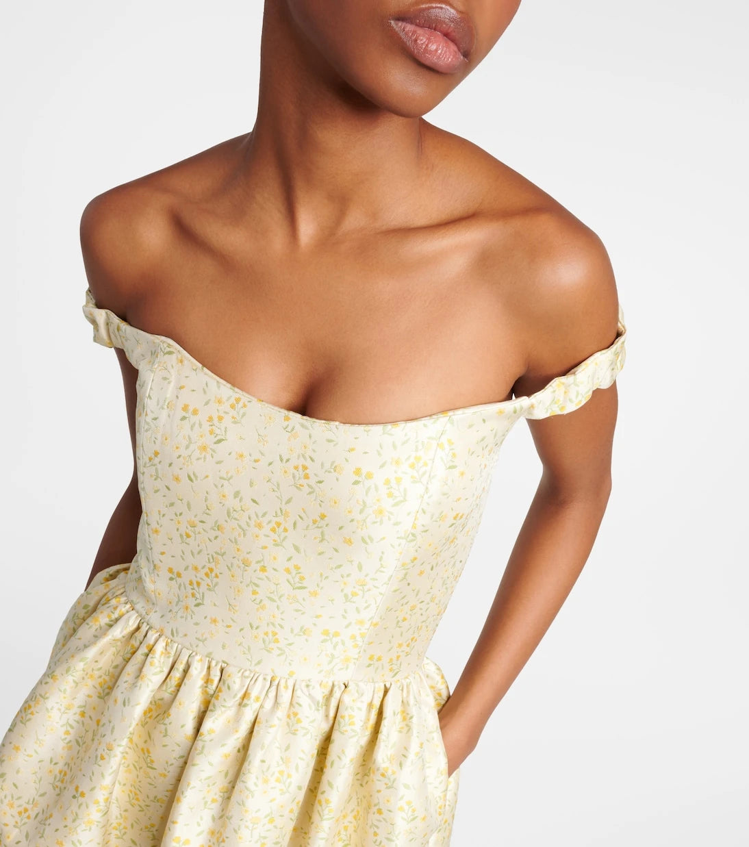 Markarian - Off-shoulder embroidered midi dress