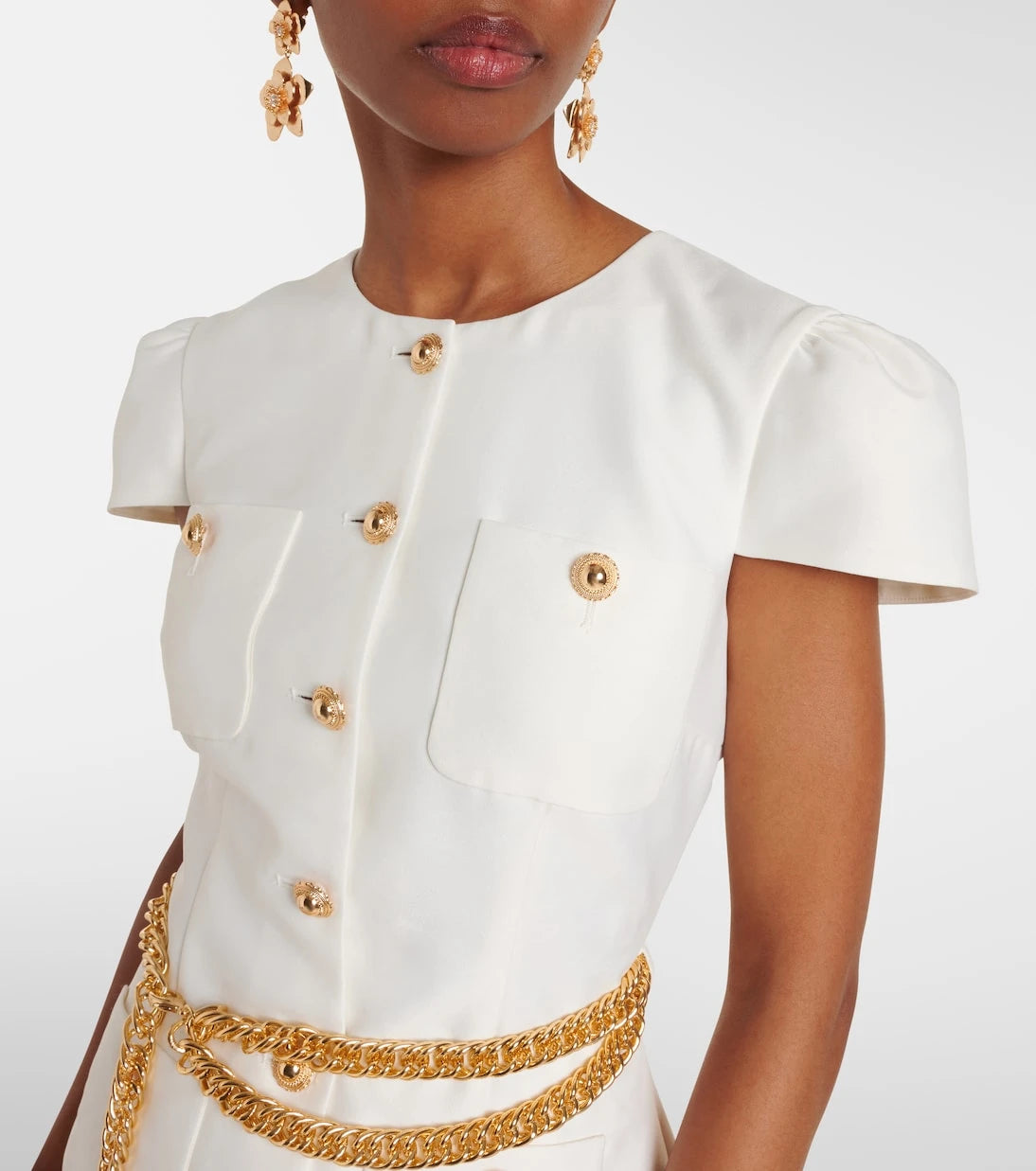 Self-Portrait - Belted taffeta maxi dress