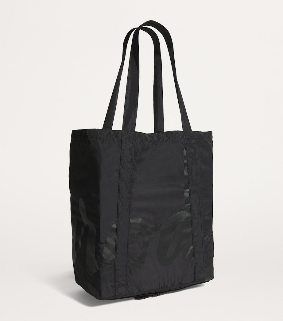 Black Logo Pocket Shopper Bag