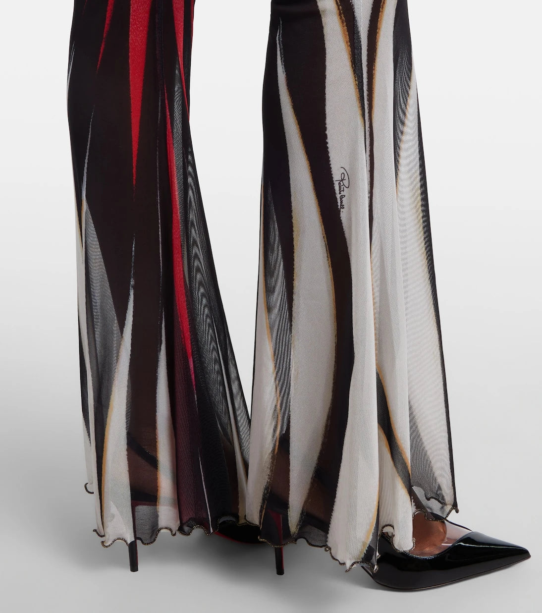 Roberto Cavalli - Printed sheer flared pants