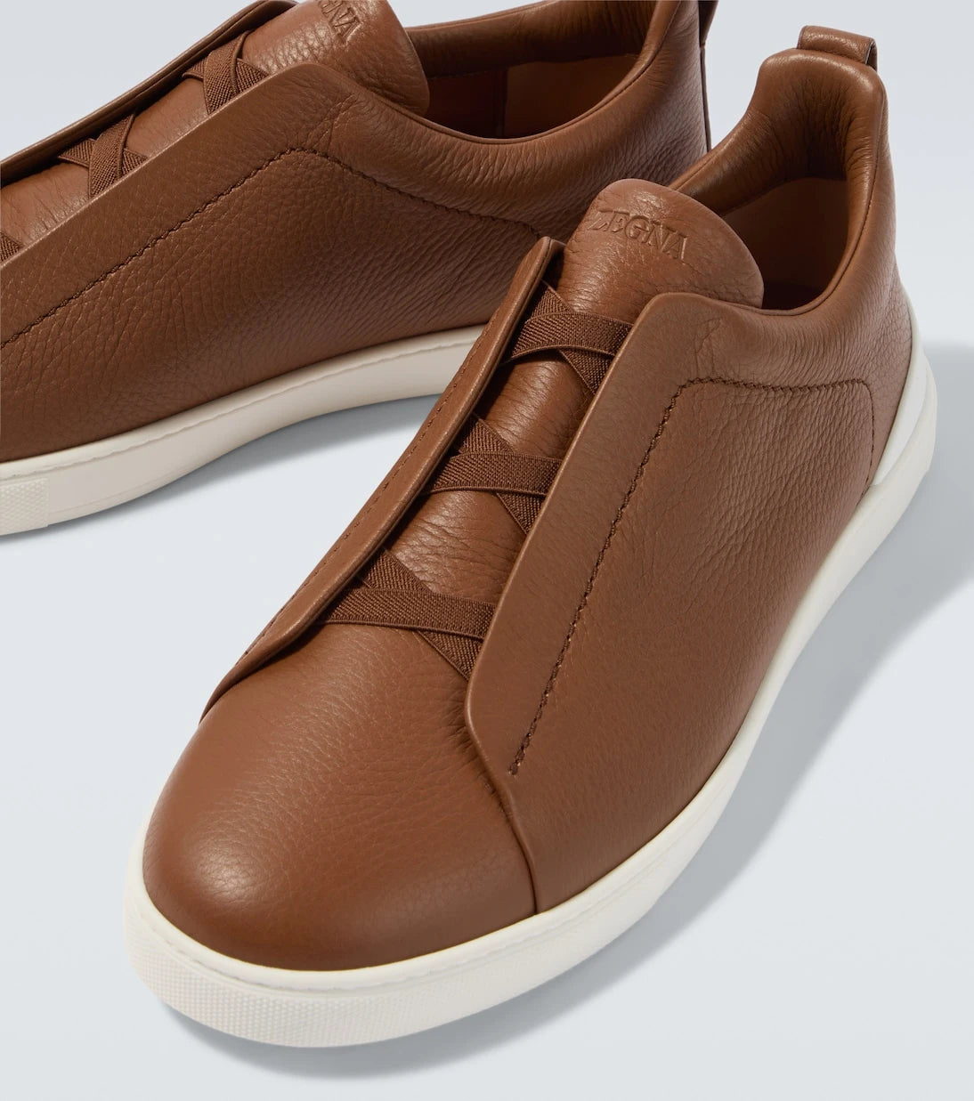 Zegna - أحذية سنيكرز تريبل ستيتش الجلدية