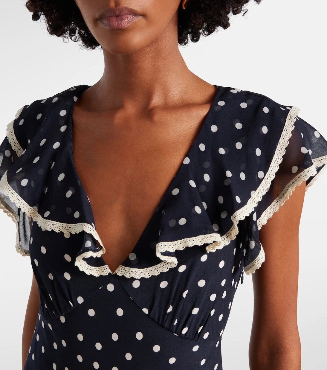 Rixo - Bethea polka-dot crêpe de chine midi dress