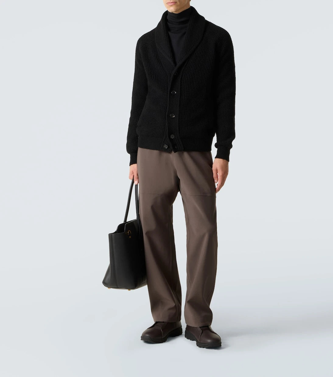 Zegna - كارديغان من مزيج الكشمير بنمط الوافل