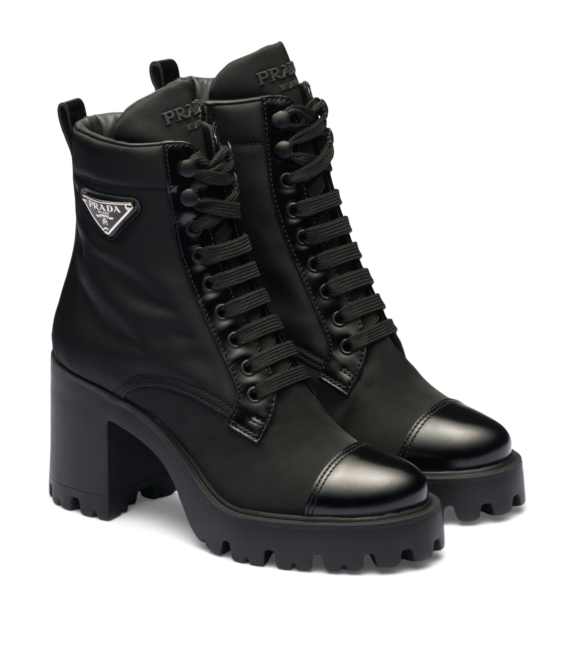 Black Leather and Re-Nylon Boots