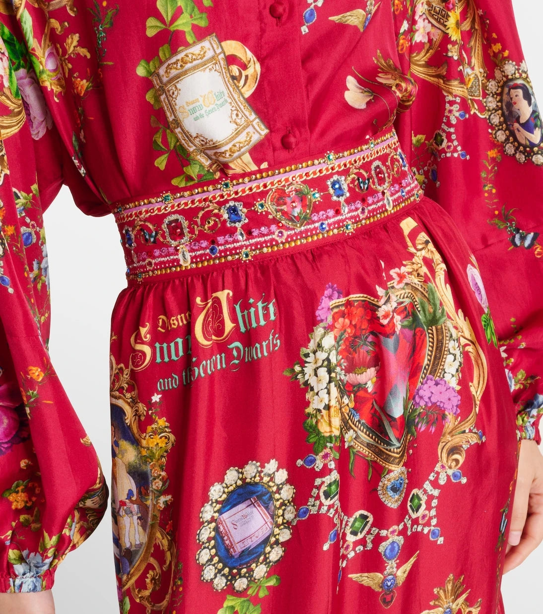 Camilla - Printed high-rise tiered silk maxi skirt