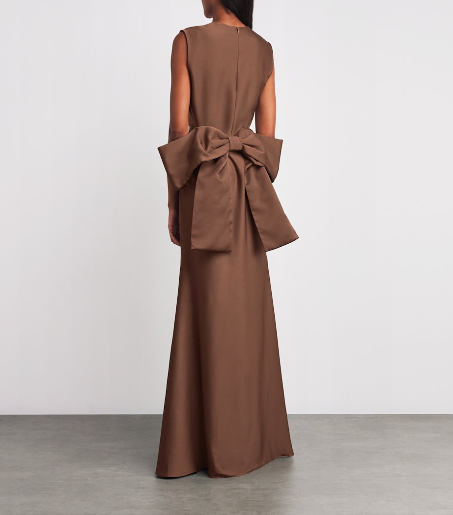 Brown Charmeuse Bow Gown