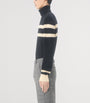 Valentino Garavani Black Virgin Wool Stripe Rollneck Sweater