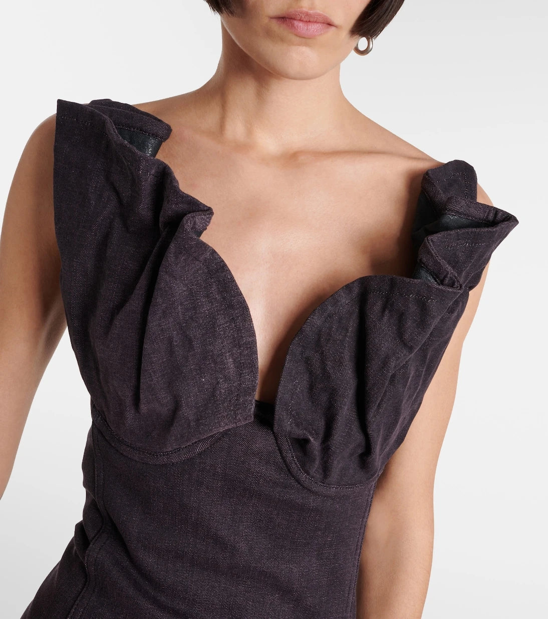Y/Project - Ruffled denim minidress