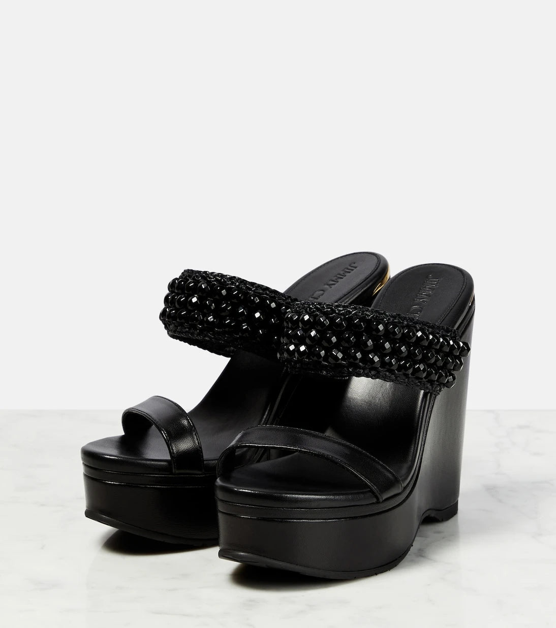 Jimmy Choo - Amoure Wedge 130 leather sandals