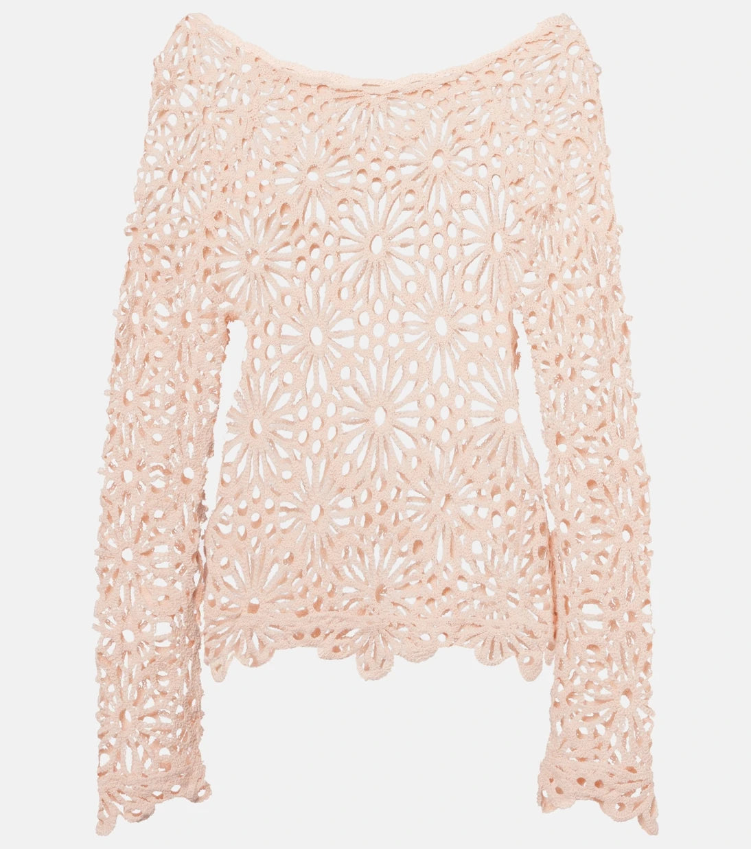 Norma Kamali - Crochet cotton-blend top
