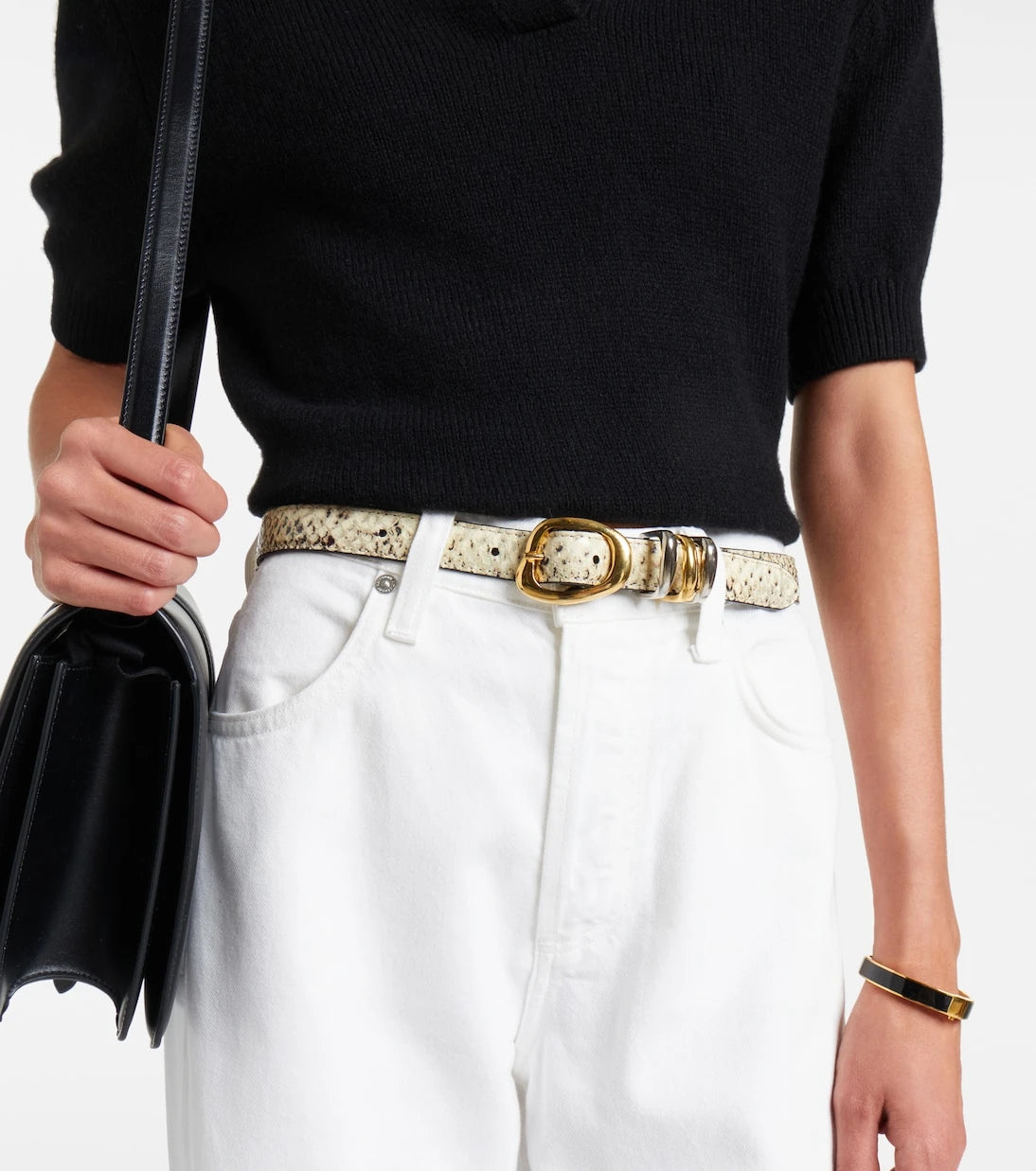 Amanu - Tugela snake-effect leather belt