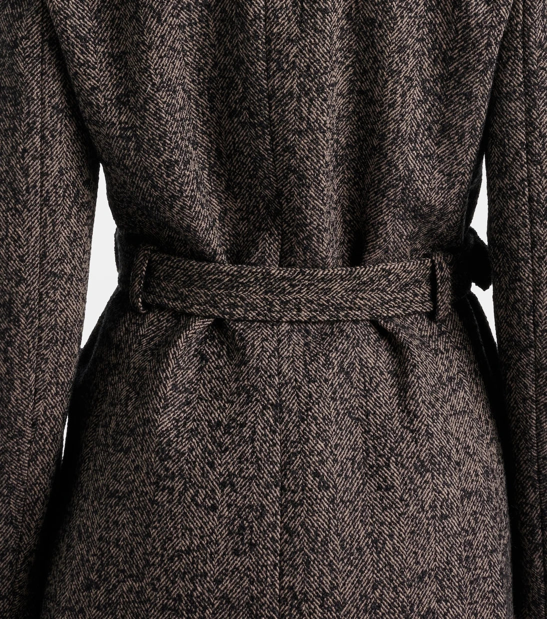 Chloé - Belted herringbone wool-blend coat