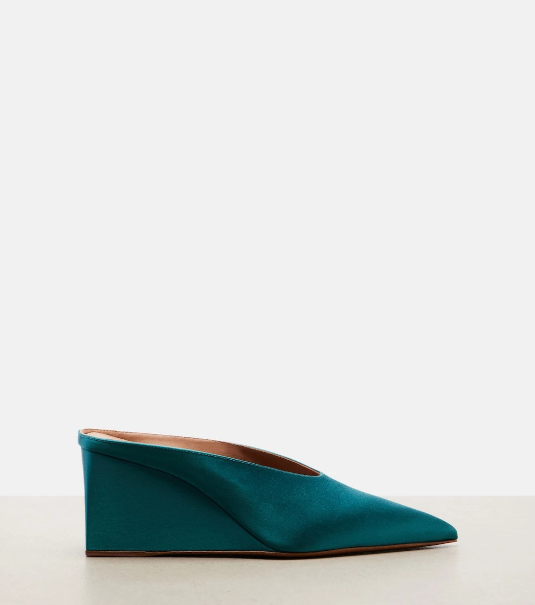 Alaïa - Cube satin wedge mules