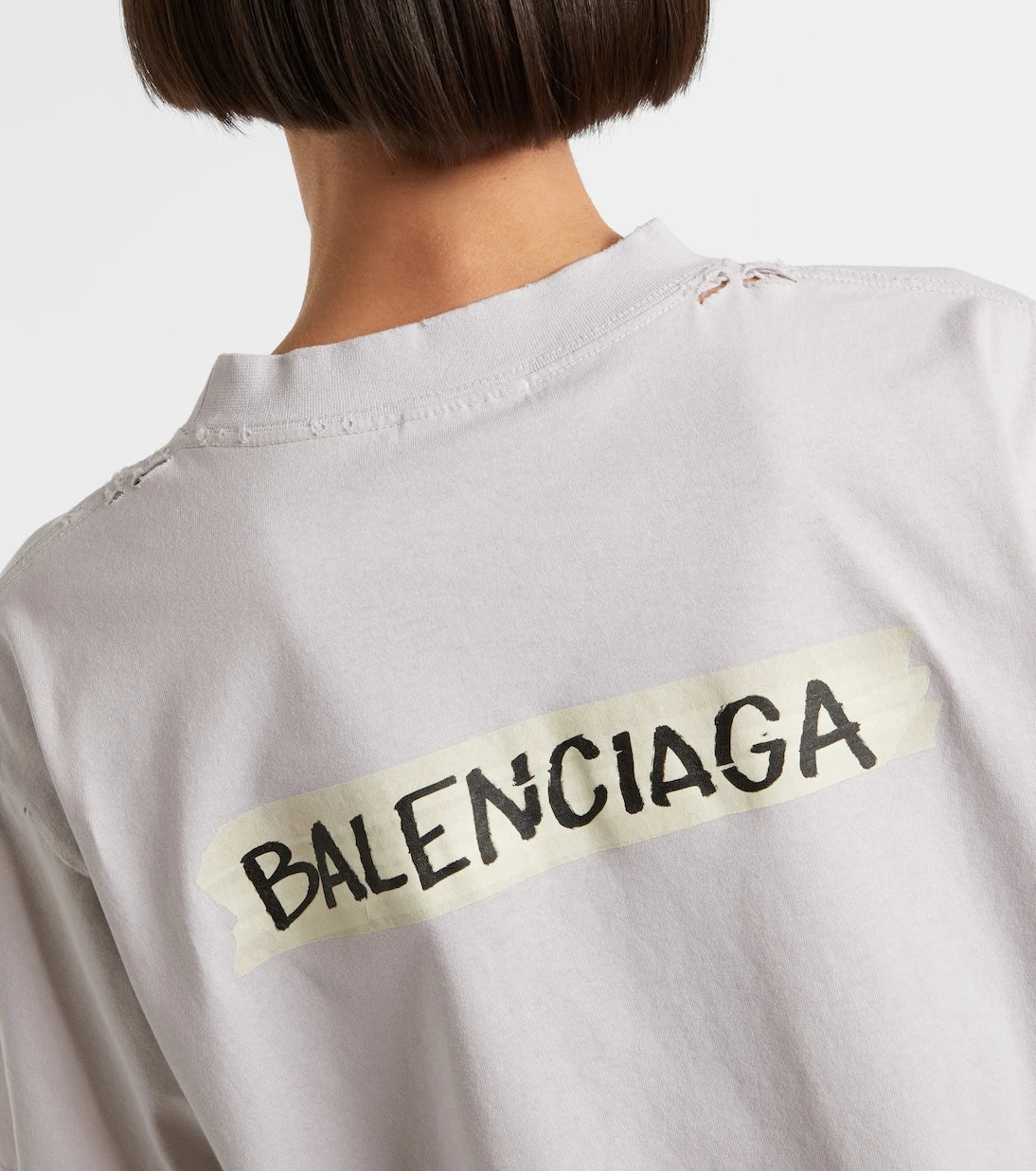 Balenciaga - تي شيرت قطني بشعار الماركة