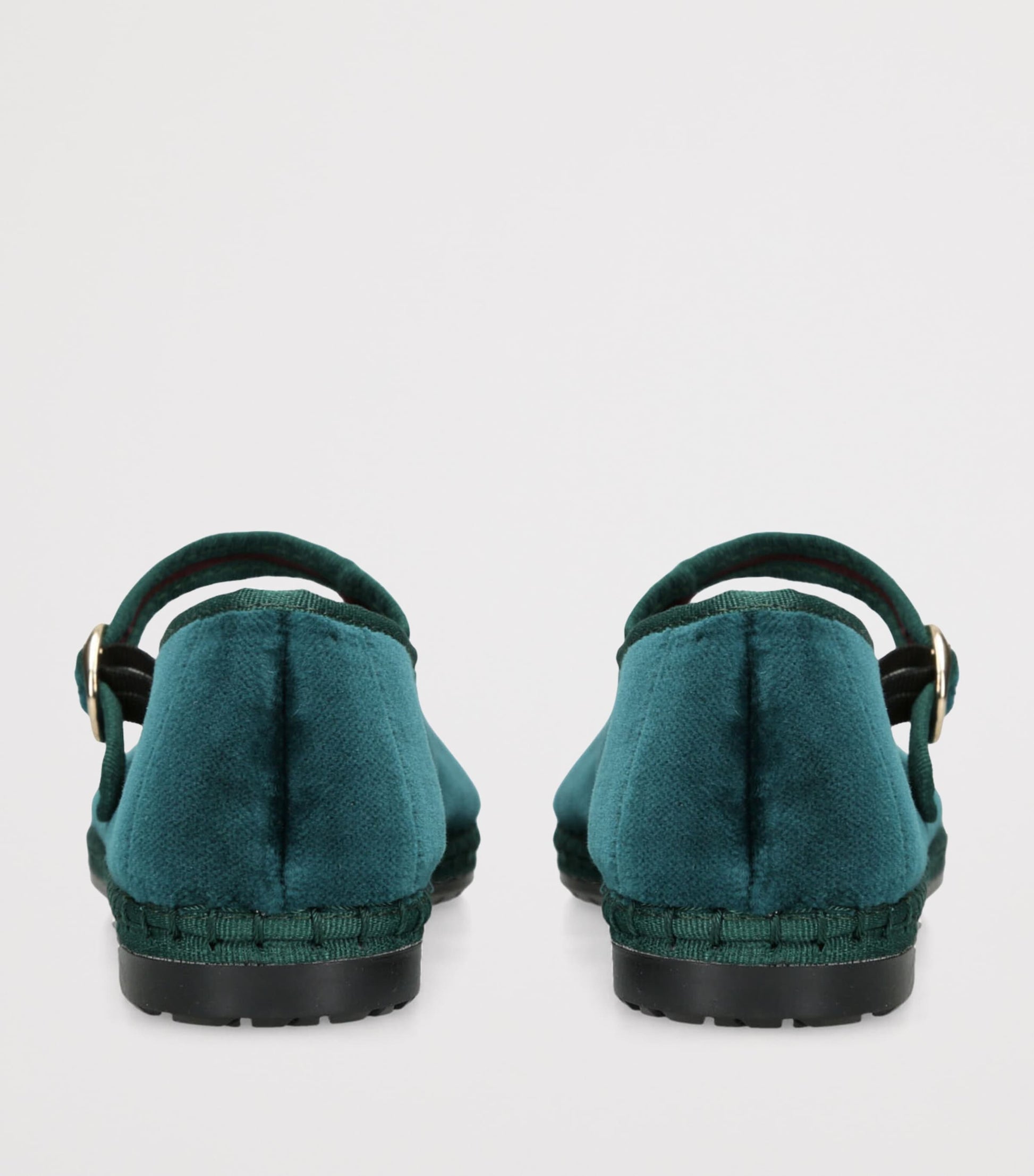 Flabelus Green Velvet Leonor Mary Janes