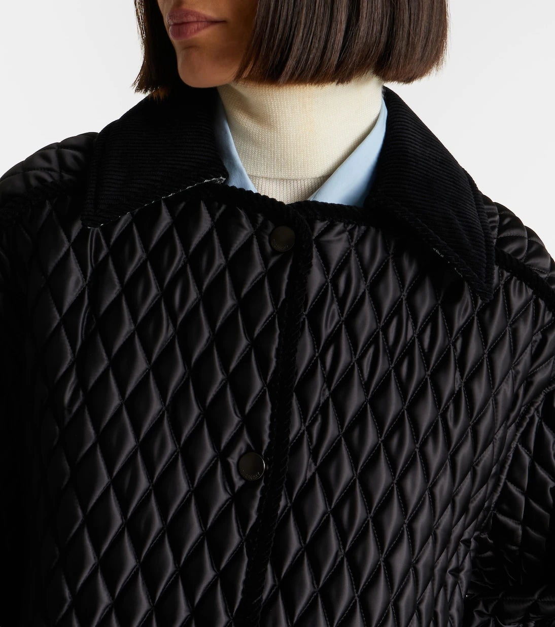 Burberry - Corduroy-trimmed quilted jacket