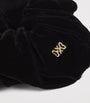 Velvet Logo Scrunchie BLACK