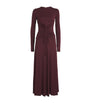 Red Jersey Ruched Maxi Dress