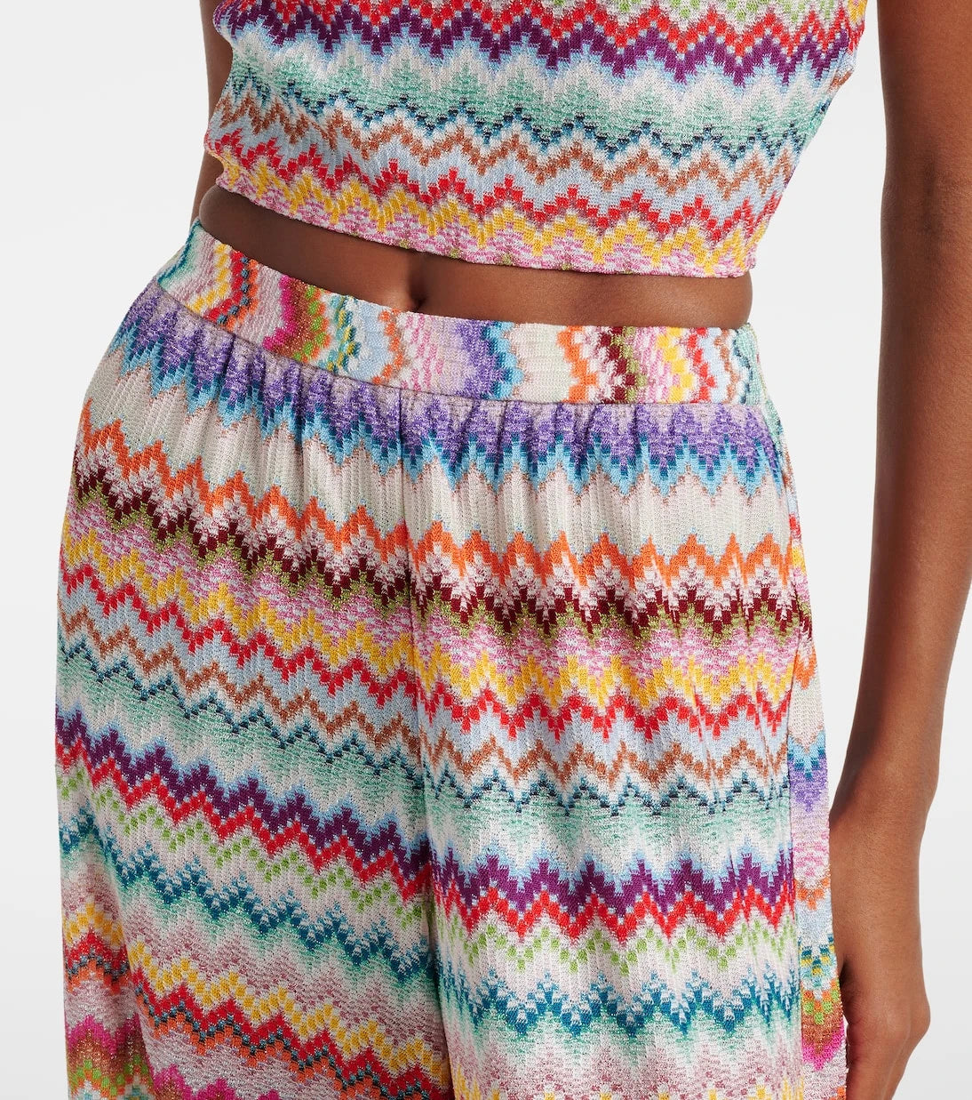 Missoni - Zigzag lamé palazzo pants