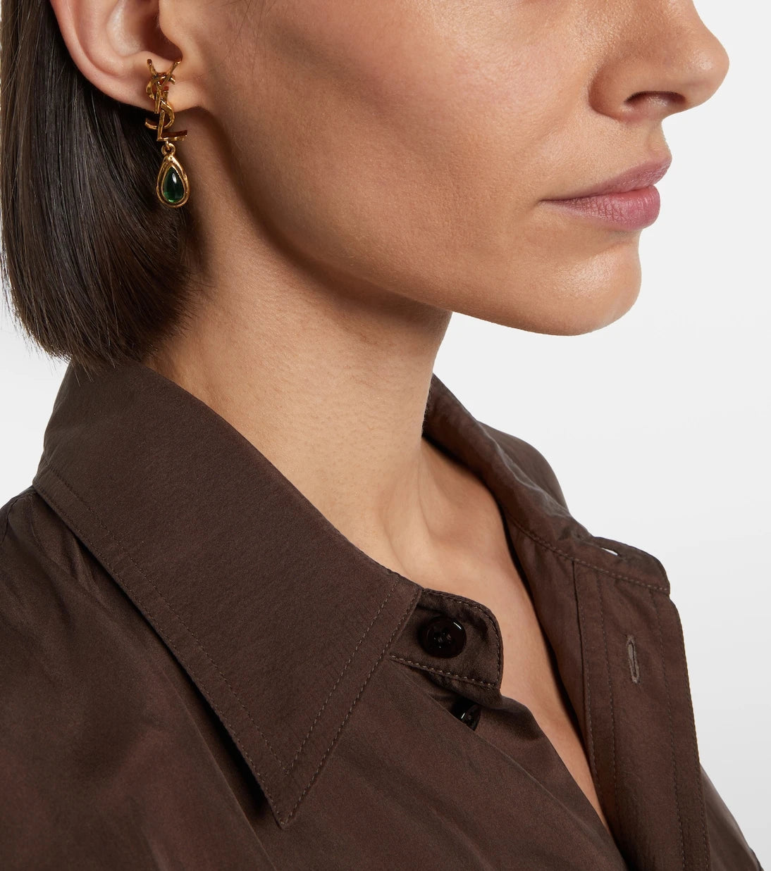 Saint Laurent - Cassandre embellished drop earrings