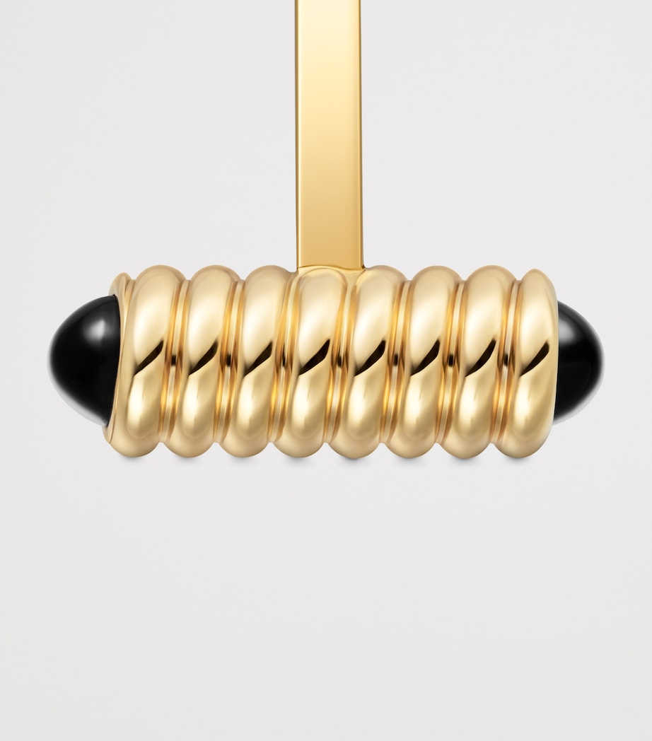 Cartier Yellow Gold and Onyx Spring Cufflinks