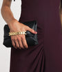 Victoria Beckham Burgundy Satin Rouleaux Midi Dress