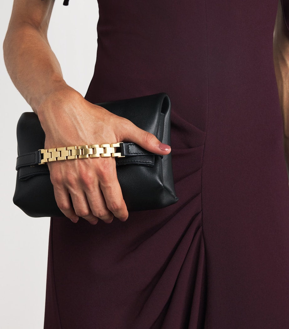 Victoria Beckham Burgundy Satin Rouleaux Midi Dress