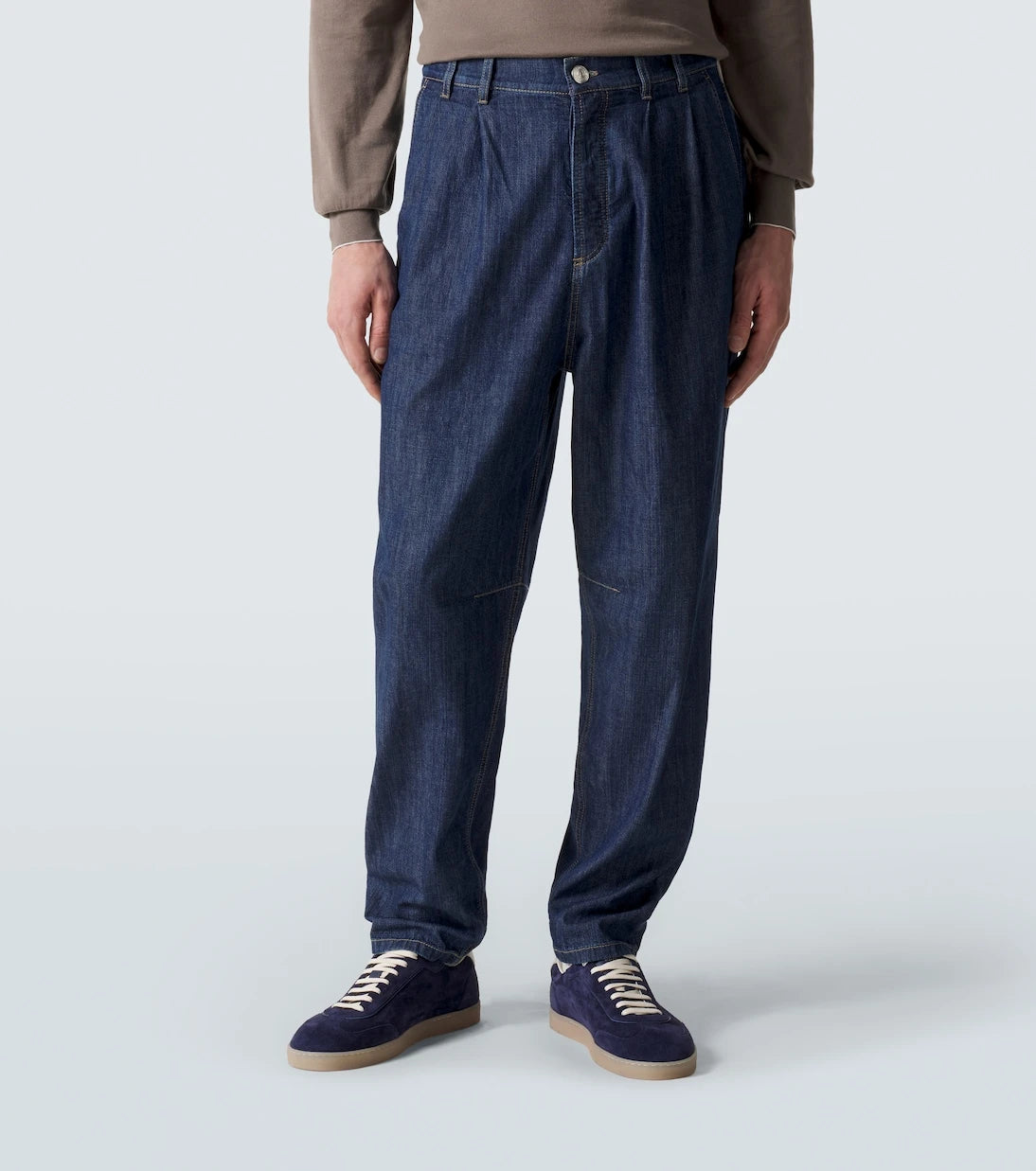 Brunello Cucinelli - Pleated tapered jeans