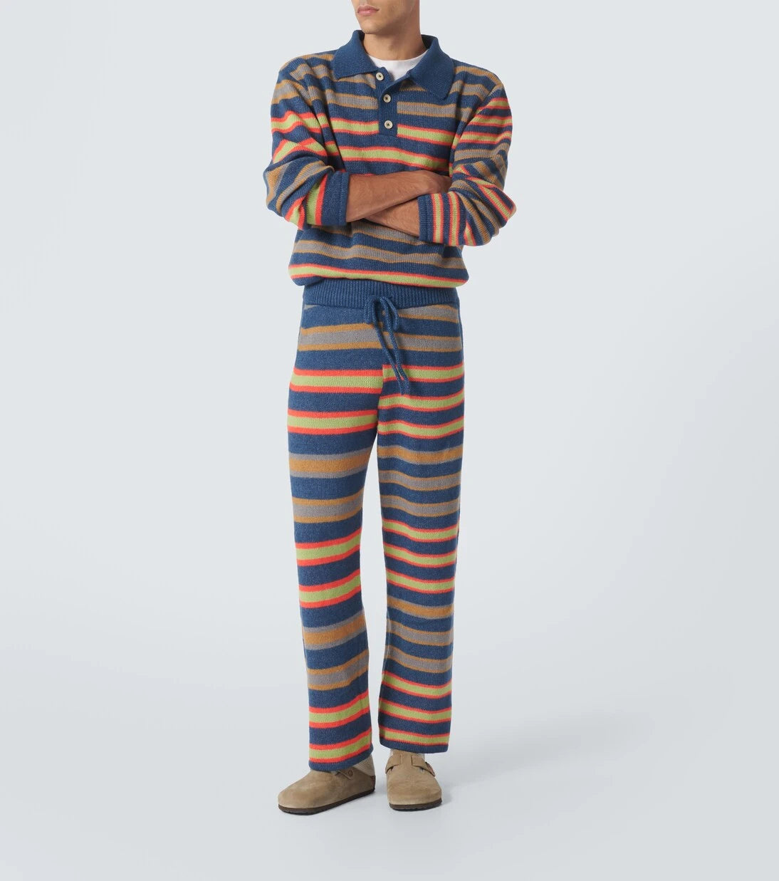 The Elder Statesman - Leo striped cashmere and cotton pants