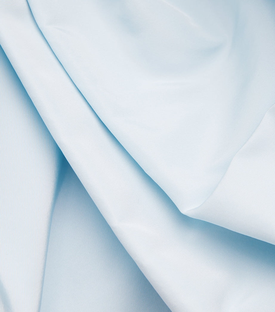 Monique Lhuillier Blue Draped Off-The-Shoulder Gown